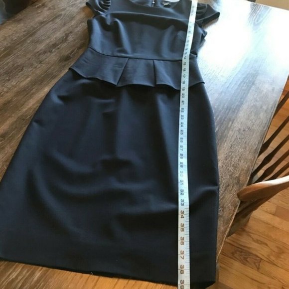 J. CREW Woven Black Peplum Dress Short sleeve - Picture 2 of 6